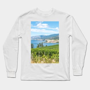 Summer View of Vineyards and Okanagan Lake Long Sleeve T-Shirt